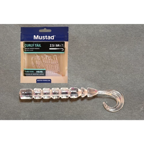 Mustad Aji Curly Tail 2.5 Clear Purpleglitter 12db/csomag