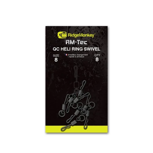 Ridgemonkey Rm-Tec Quick Change Heli Ring Swivel Size8gyorskapcsos Forgó 8Db