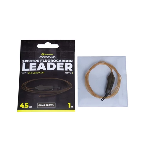 Ridgemonkey Spectre Fluorocarbon Uni Lead Clip Leader - Camo Brown Bojlis Szerelék