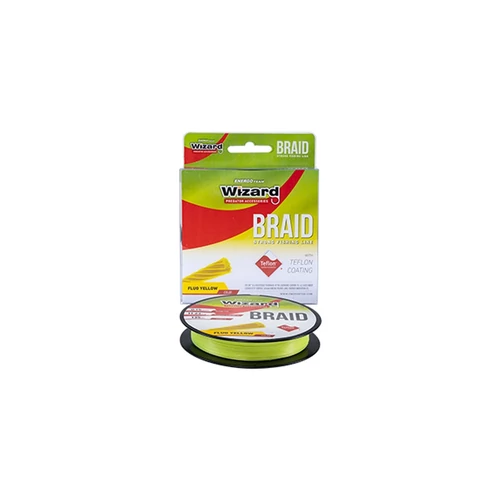Wizard Braid Fluo Sárga Fonott Zsinór 0,25 135m 19,25Kg