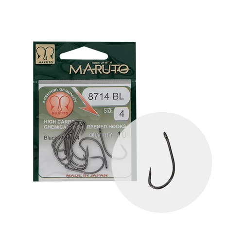 Maruto Horog 8714Bl Carp Hooks Hc T.D.E.5° Barbless Black Nickel 10