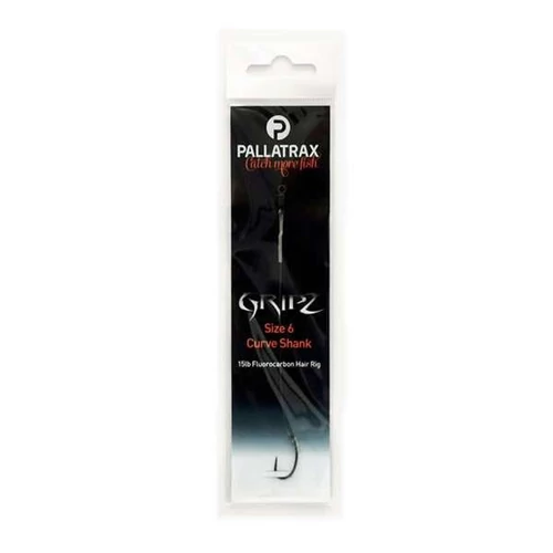 Pallatraxgripz Curve Shank Hair Ri gs Size 6 15Lb Fluoro