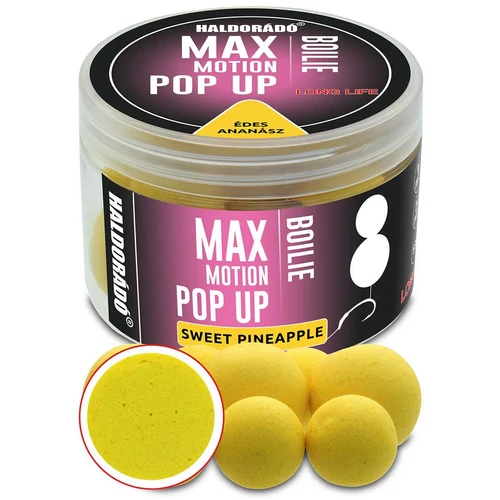 Haldorádó Max Motion Boilie Pop Up 16, 20 mm - Édes Ananász