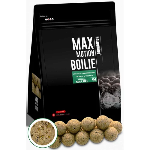 Haldorádó Max Motion Boilie Premium Soluble 24 mm - Kókusz & Tigrismogyoró