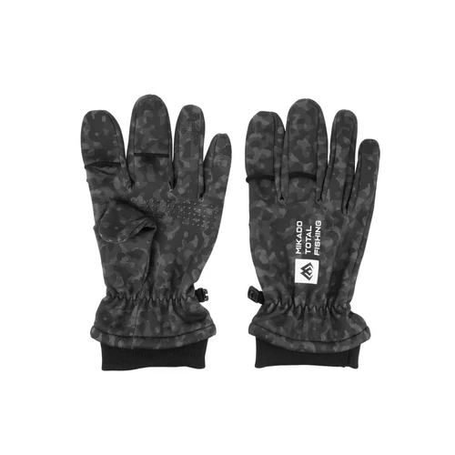 Mikado Black Camo Softshell Kesztyű - L