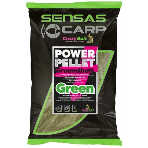Sensas UK Big Bag Power Pellet Plus Green 2kg  etetőanyag