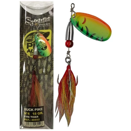 Pezon & Michel Körforgó villantó Buck Pike 18g Fire Tiger