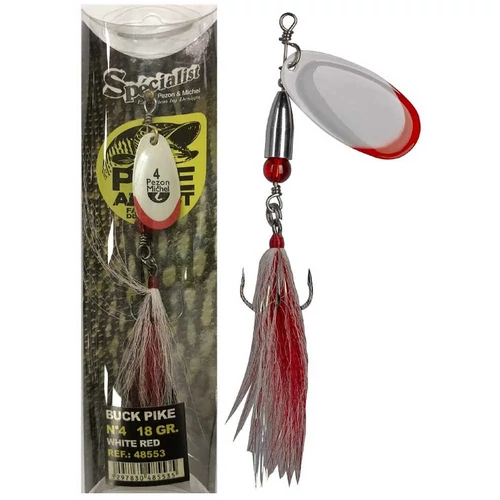 Pezon & Michel Körforgó villantó Buck Pike 18g White Red