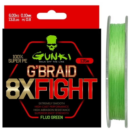 GUNKI G Braid 8X Fighting (Pe1,2) 135m 0,15mm 9,5kg