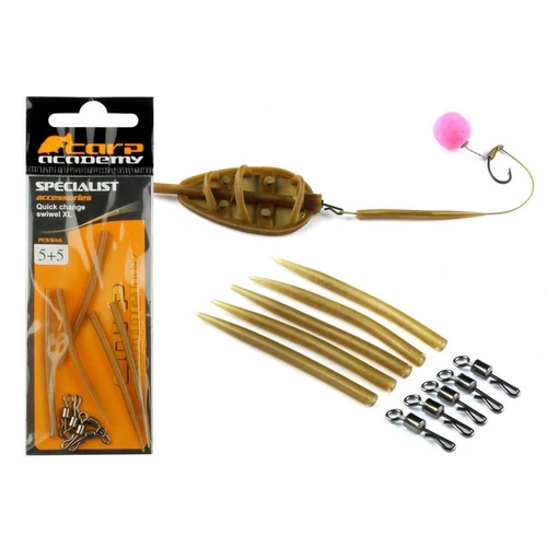 Carp Academy Gyorskapocs szilikoncsővel XL 5+5db