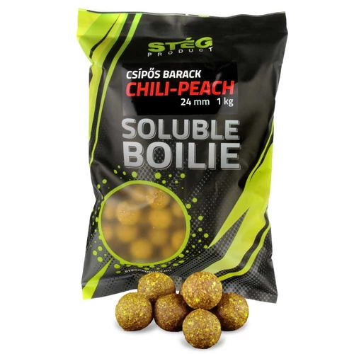 Stég Product Soluble Boilie 24mm Peach 1kg