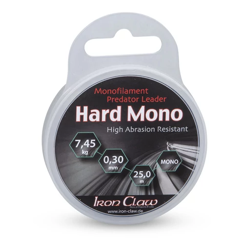 Iron Claw Hard Mono ragadozóhalas monofil előkeszinór / 25m