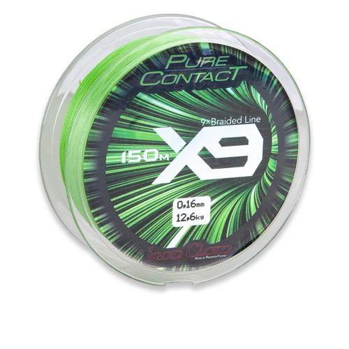 Iron Claw Pure Contact X9 Green fonott zsinór / 0,21mm / 150m / 17,00kg