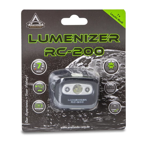 Anaconda Lumenizer RC-200 led fejlámpa / 200lm / esőálló / USB töltés / 1200mAH / max üzemidő 4