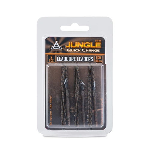 Anaconda Jungle Quick Change Leadcore Leaders / Brown / 50lb / 80cm