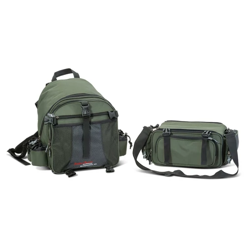 Iron Claw Backpacker NX pergető hátizsák oldaltáska szett / + 3 doboz