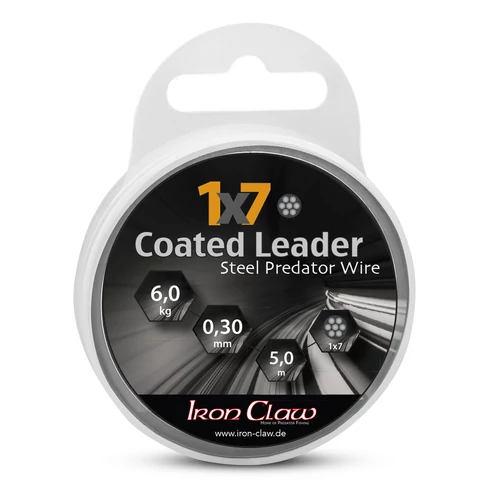 Iron Claw 1x7 Coated Leader black bevonatos acél előkezsinór / 0,30mm / 6kg / 5m