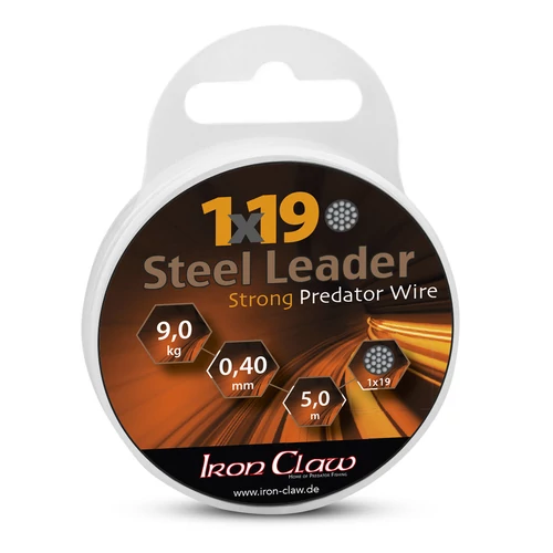 Iron Claw 1x19 Steel Leader bevonatos acél előkezsinór / 0,45mm / 12kg / 5m