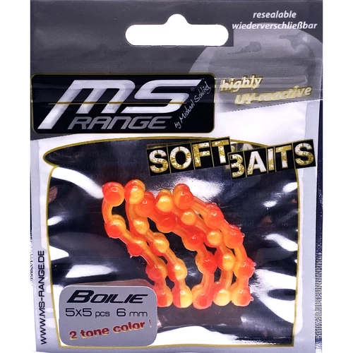 MS Range Easy Hook Boilie Fluo RC red-chartreuse/Fluo piros narancssárga UV/gumi wafter 6mm