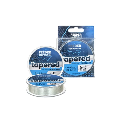 Carp Zoom Tapered vastagodó előkezsinór, Ø0,18-0,28mm, 5x15m, 5,1/8,7kg, áttetsző