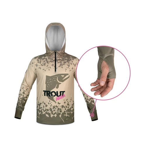 Delphin UV ARMOR 50+ Kapucnis hosszúujjú póló Trout L