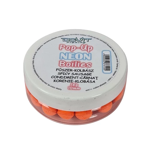 Dovit Pop-Up Neon Boilie 10mm - Fűszer-kolbász