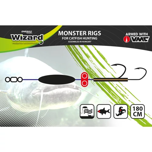 Wizard Monster River Upose Pro Double Monobraid Rig 20g 7/0+9/0 Round