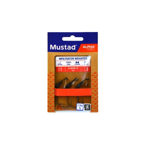 Mustad Inflitrator Weighted 2G Titanx 1/0 3db/cs