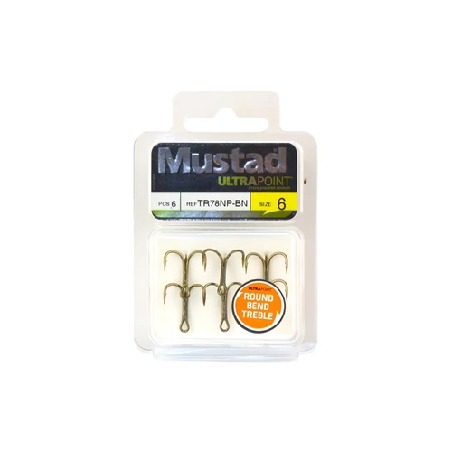 Mustad Np Round Bend Treble Hook 2 6db/csomag