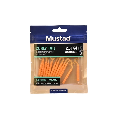 Mustad Aji Curly Tail 2.5 Uv Clear Redglitter 12db/csomag