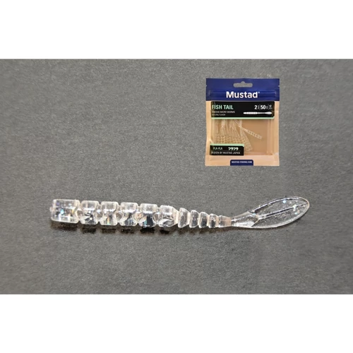 Mustad Aji Fish Tail 2 Clear Luminous Silverglitter 12db/csomag