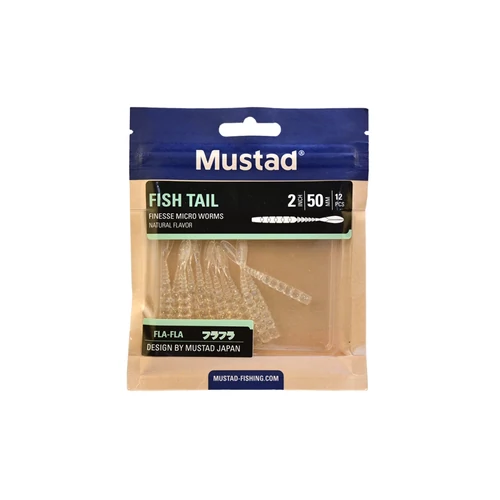 Mustad Aji Fish Tail 2 Clear Luminous Silverglitter 12db/csomag
