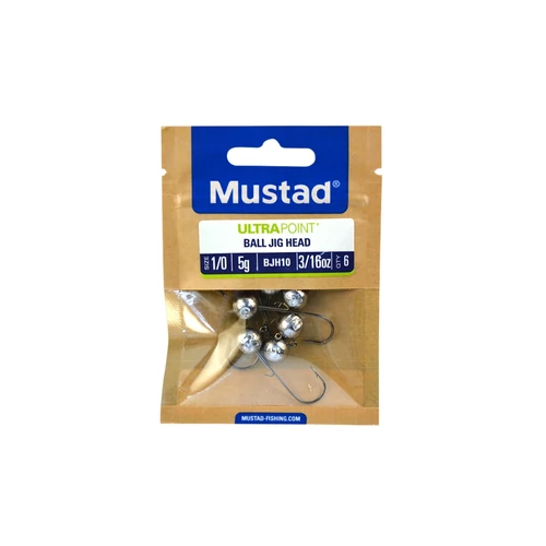 Mustad Ball Jig Head W/Keeper 1/0 3G Lead
