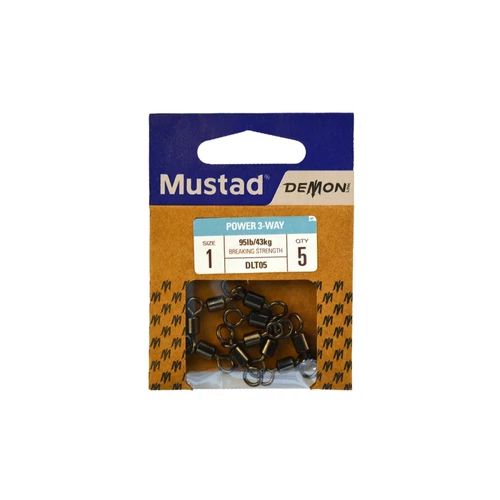 Mustad Power 3-Way Swivel 2/0 5db/csomag