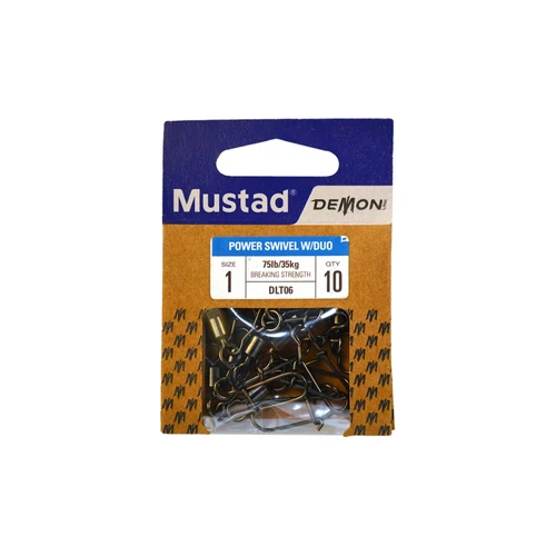 Mustad Power Rolling Swivel W/ Duo Lock 4 10db/csomag