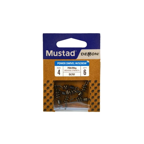 Mustad Power Rolling Swivel With Screw Snap 10 8db/csomag