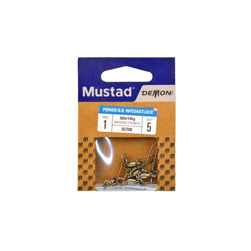 Mustad Bb Swivel W/ Coastlock Snap 1 5db/csomag