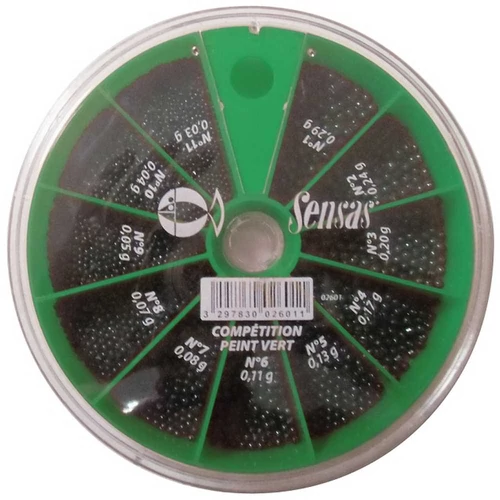 Sensas Sörét ólom szett Painted Competiton 11 Sizes 1-11