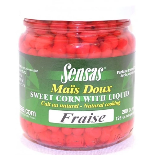 Sensas Csalizó kukorica-üveges STRAWBERRY (eper) 212ml