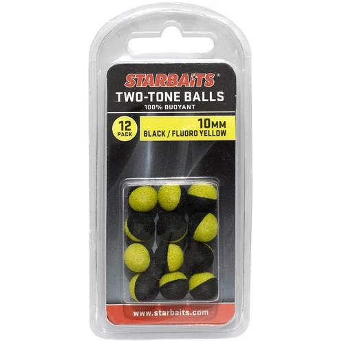 Starbaits Two Tones Balls 10mm fekete/sárga (lebegő golyó) 12db