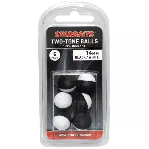 Starbaits Two Tones Balls 14mm fekete/fehér (lebegő golyó) 6db