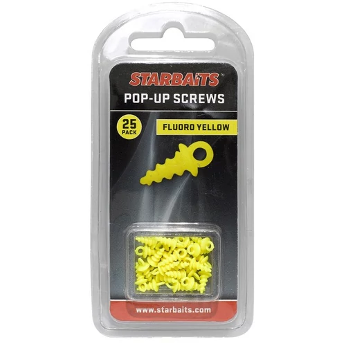 Starbaits Pop Up Screws sárga (menetes bojli rogzítő) 25db