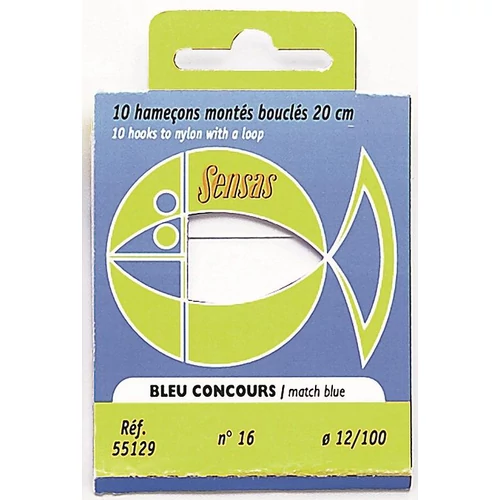 Sensas Előkötött horog Blue Match 20cm 18/0,08 10db