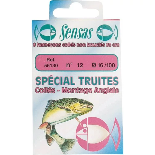 Sensas Előkötött horog Sp.Trout Strong Blue 60cm 8/0,18 6db