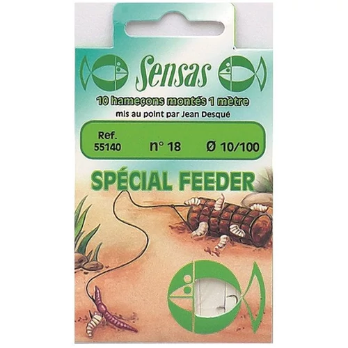 Sensas Előkötött horog Special Feeder Nickel 100cm 10/0,16 10db