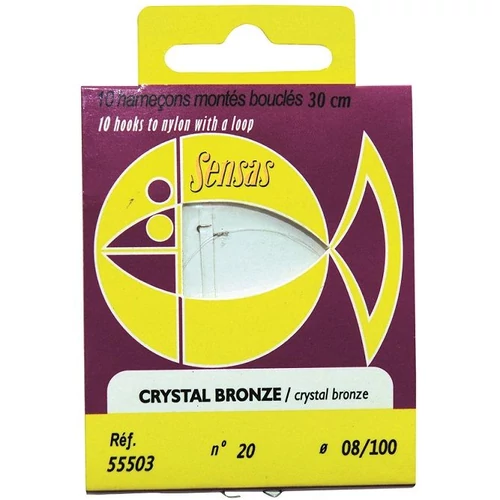 Sensas Előkötött horog Crystal Bronze 30cm 16/0,10 10db