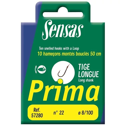 Sensas Előkötött horog Prima Longshank Wire 50cm 16/0,12 10db