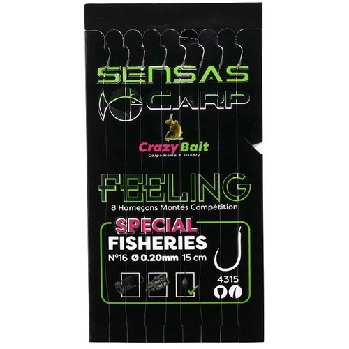 Sensas Előkötött horog Crazy Bait 4315 15cm 8db 14/0,20mm