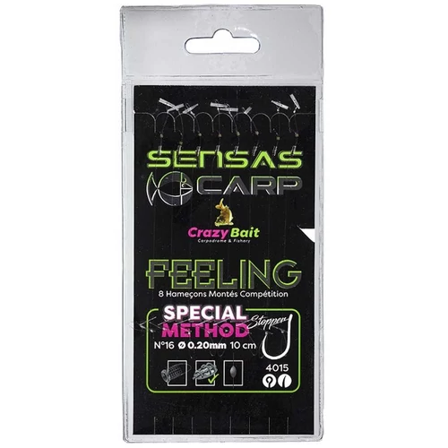 Sensas Előkötött horog Method Stop 4015 10cm 8db 12/0,22mm