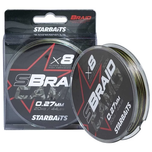 Starbaits Előkezsinór S Camo X8 300m 20kg 0,27mm